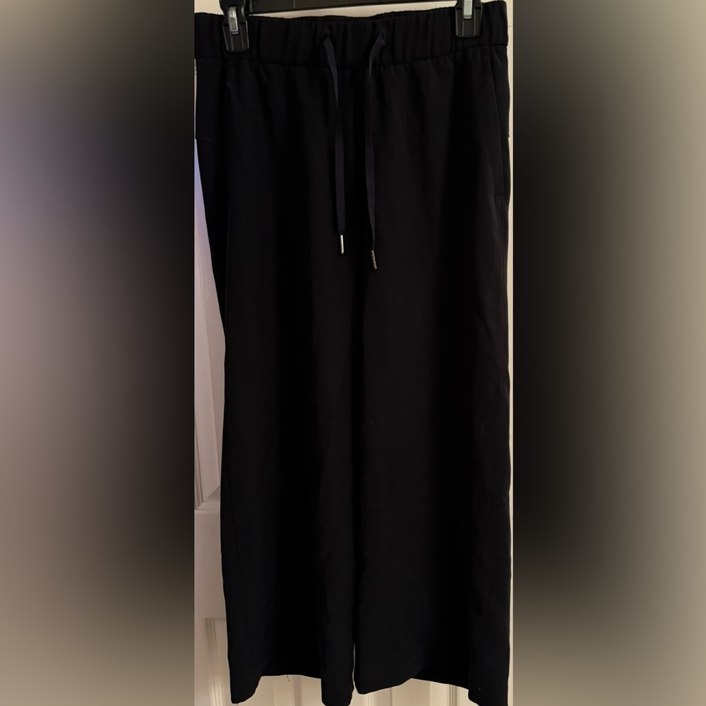 Black drawstring wide leg lululemon pants